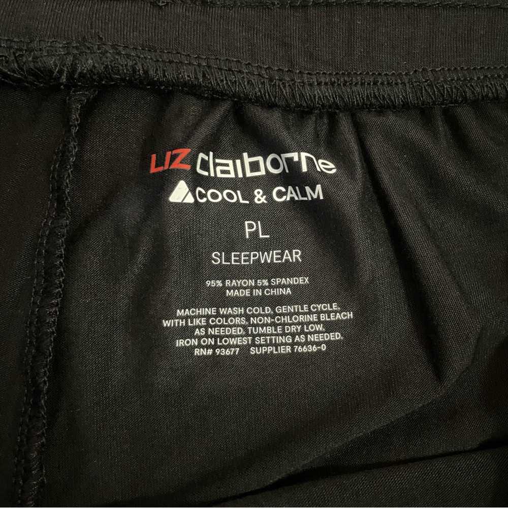 Black Cool & Calm Liz Claiborne Pajama Pants - Picture 8 of 12